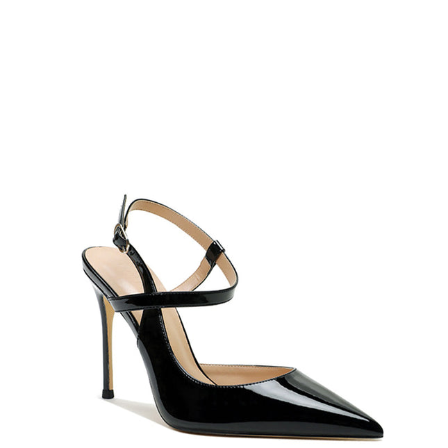 Shoeswoon Elegant Patent Leather Ankle Strap Stiletto High Heels
