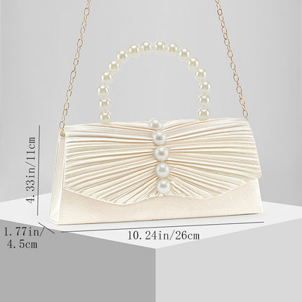 Shoeswoon Elegant Pearl Embellished Envelope Formal Clutch
