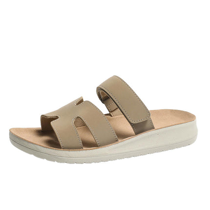 Shoeswoon Comfort Slip On Cushioned Insole Flat Slide Sandals